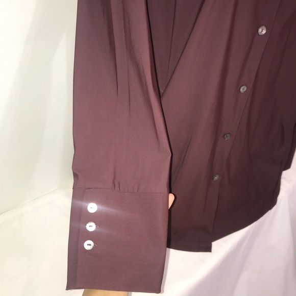 🧩Marla Wyne Mroon StretchTailored ButtonDownShirt - Picture 6 of 11